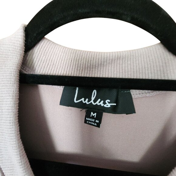 Lulus Womens Faux Suede Bomber Jacket Snap Button Closure Medium - Picture 3 of 3